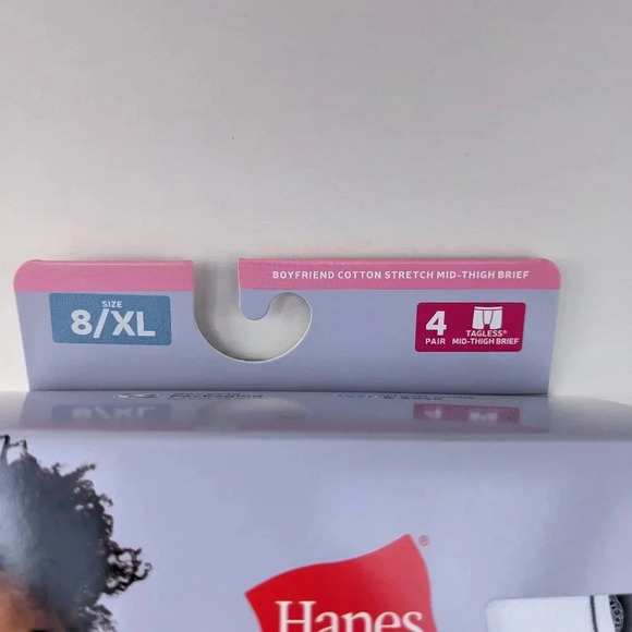 NWT Hanes Boyfriend Cotton Stretch Mid-thigh Briefs Sizes 5, 6, 7, 8 &9 Tagless - Picture 8 of 8